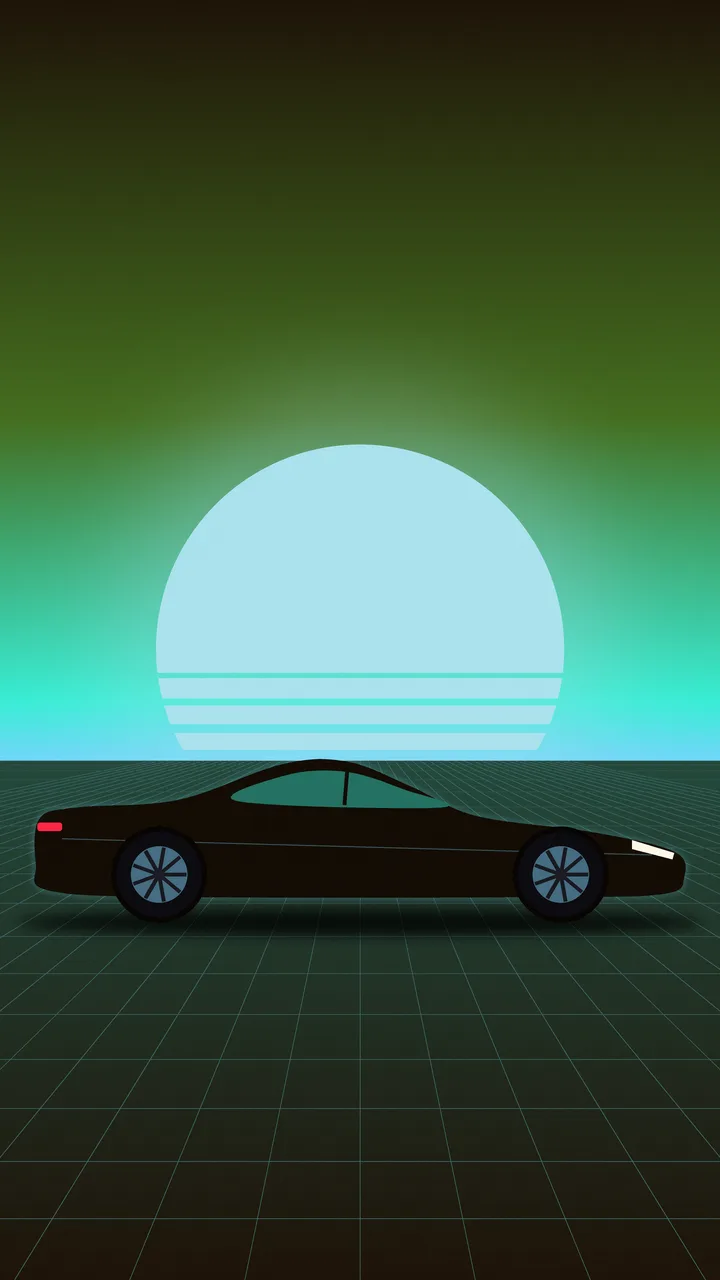 Teal Coupe mobile wallpaper
